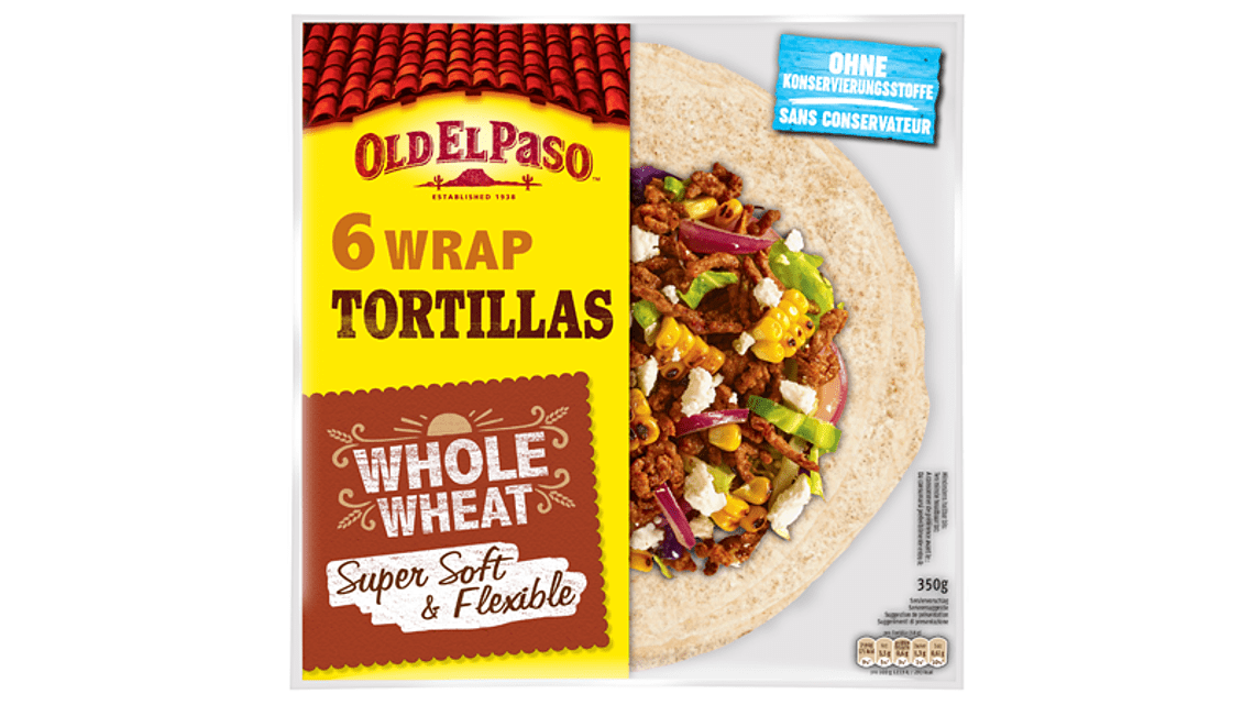 Six Wrap Tortillas Whole Wheat Super Soft